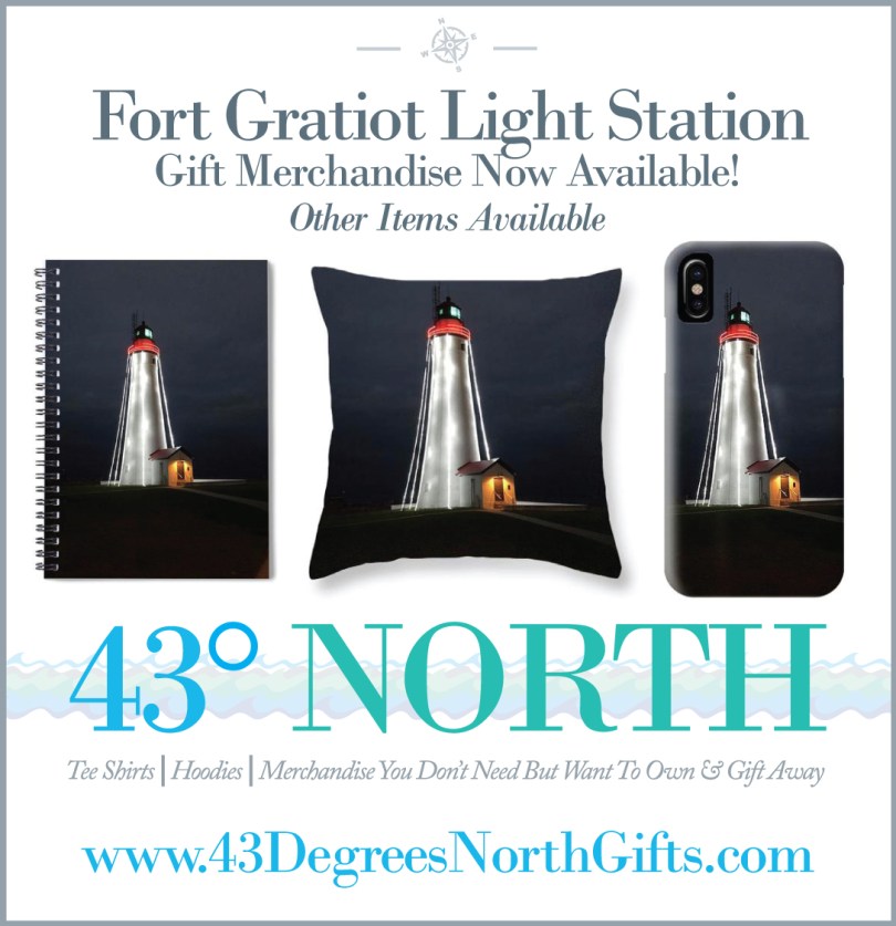 3625 x 375 ad--43 degrees north gifts--fort gratiot lighthouse gifts